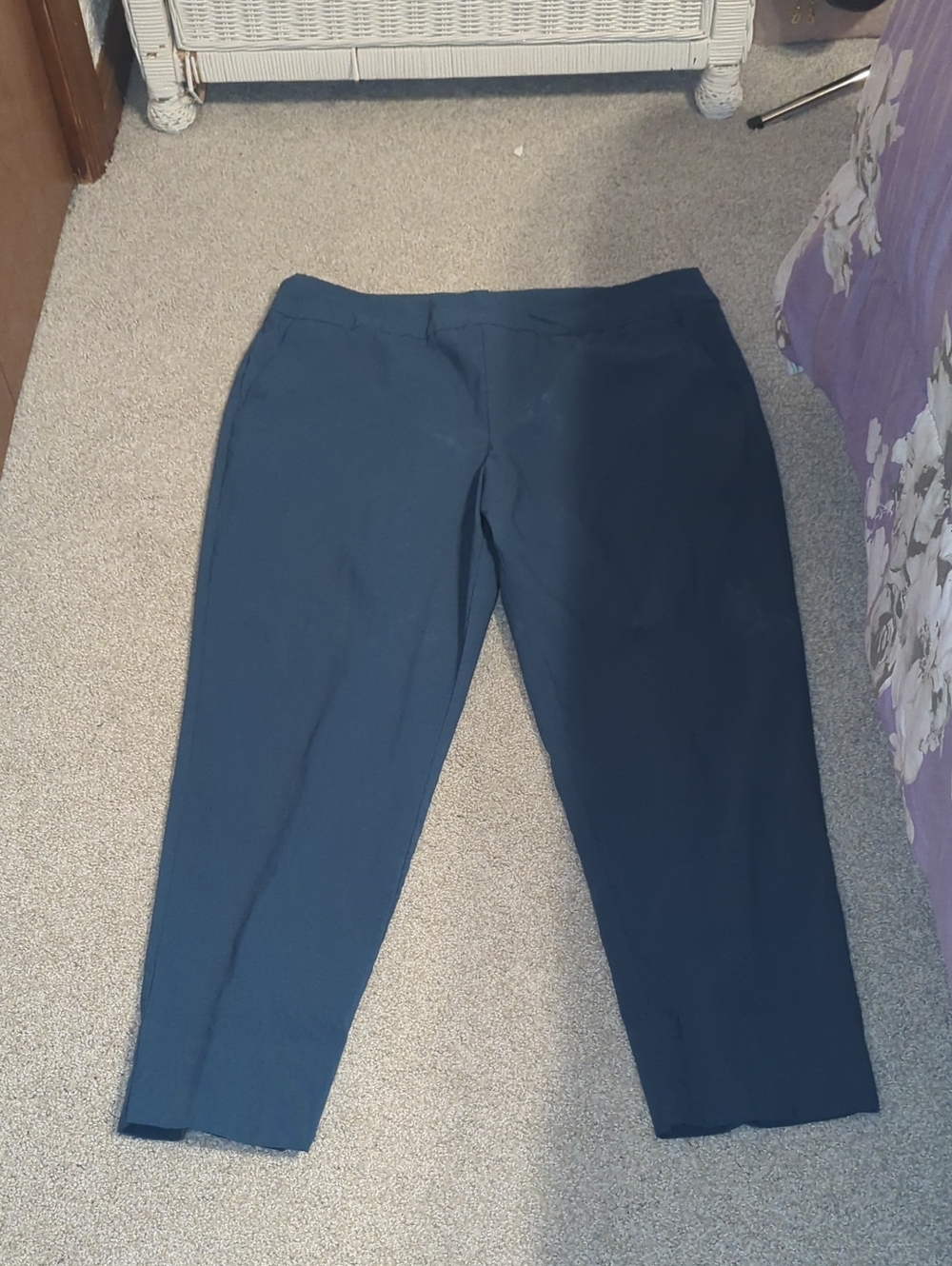 MarlaWynne Dark Navy Cropped Straight Pants